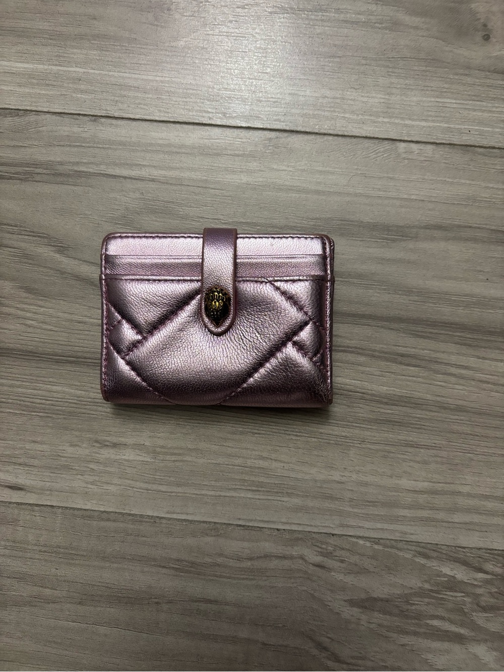 Kurt Geiger Metallic Rose Quilted Card Holder